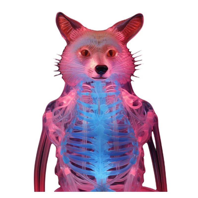 Glowing fox with neon effect