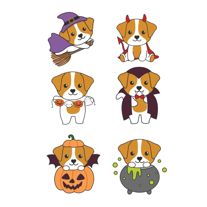Jack Russell Halloween Devil Pumpkin Vampire