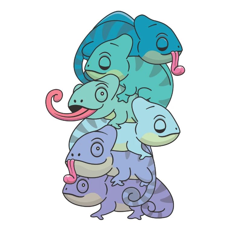 Neptunic Flag Pride LGBTQ Cute Chameleon Stack