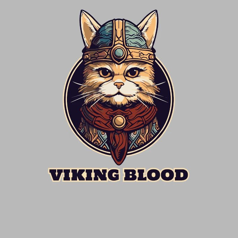 Wikingerkatze mit Wikingerhelm und Wikingerblut
