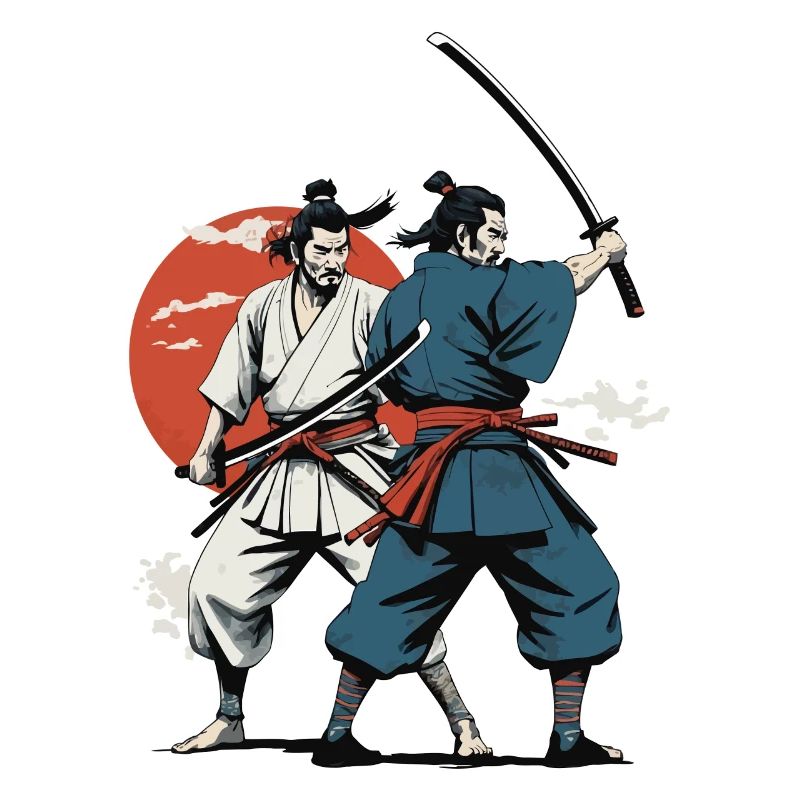 Samurai Bild Ukiyo-E Retro Vintage Design
