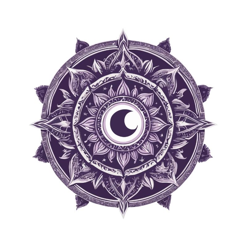 Moon Mandala Design Aesthetic Pattern