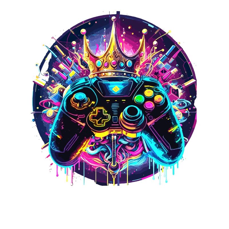 Synthwave Gamer Controller mit Krone