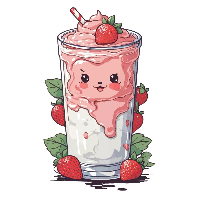 Fraises Mignon Milkshake Kawaii Fun
