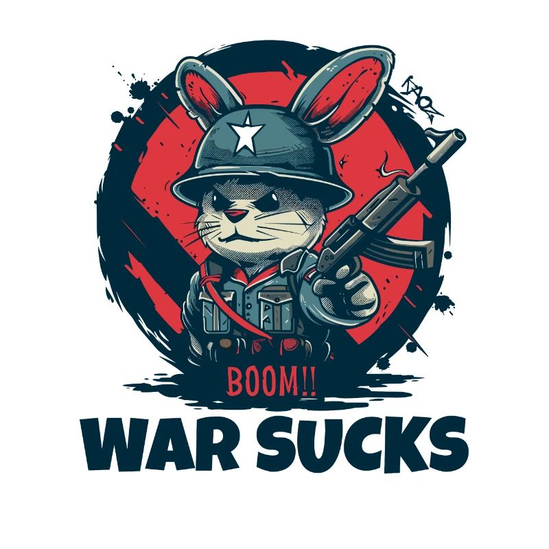 Rabbit Soldier Warning, War Is Crap