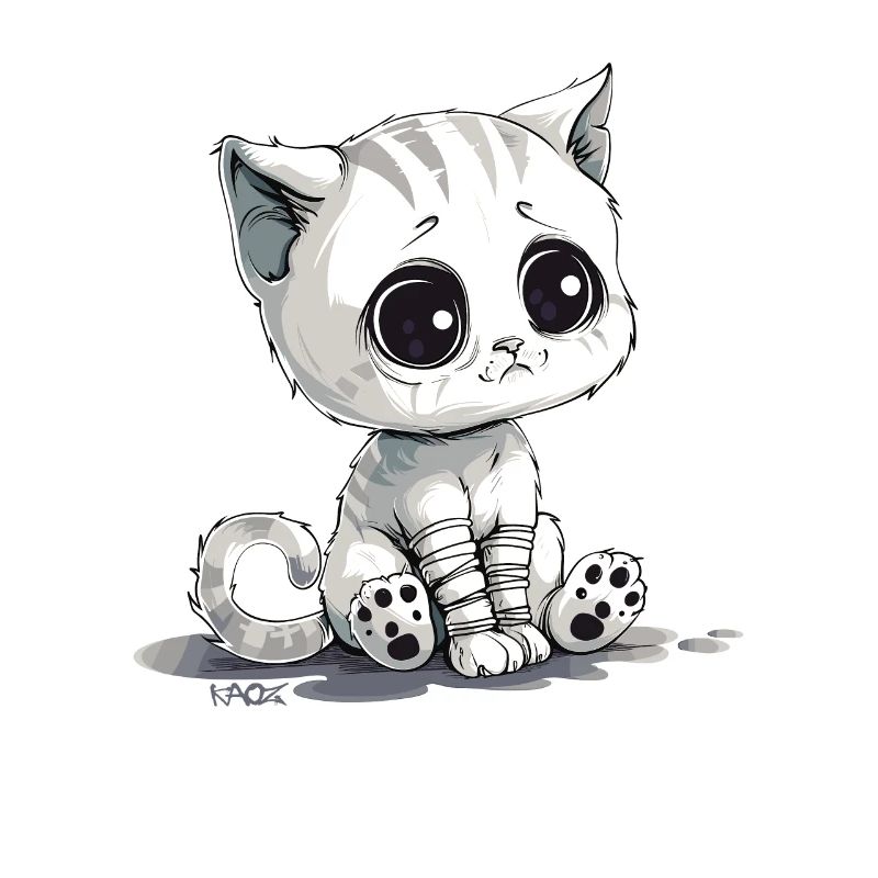 Mignon petit chaton triste
