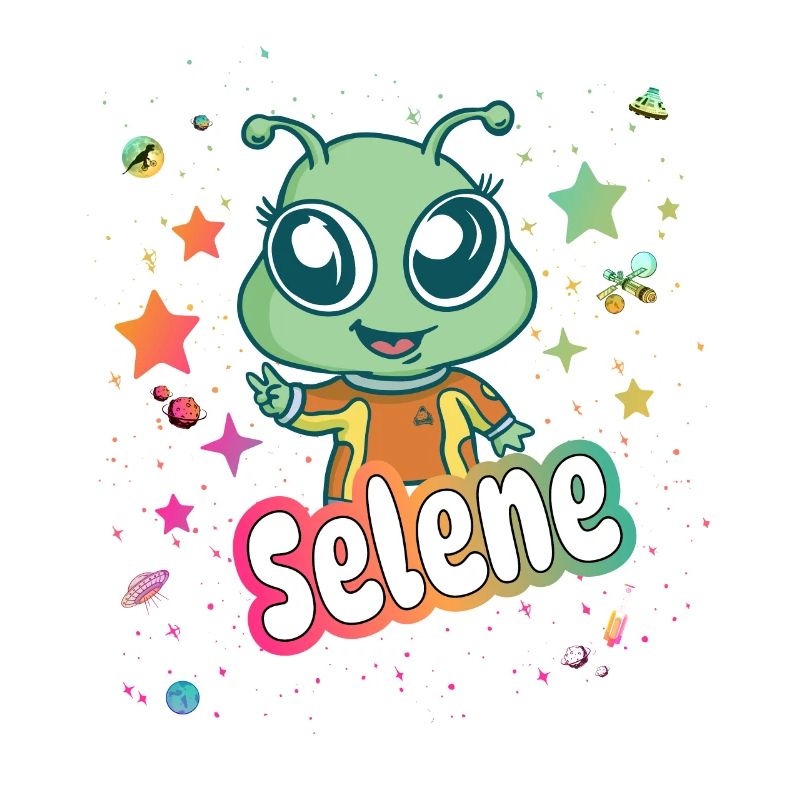 SELENE - Schöner Mädchen Name mit süßem Alien