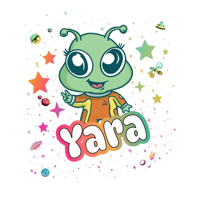 YARA - Schöner Mädchen Name mit süßem Alien
