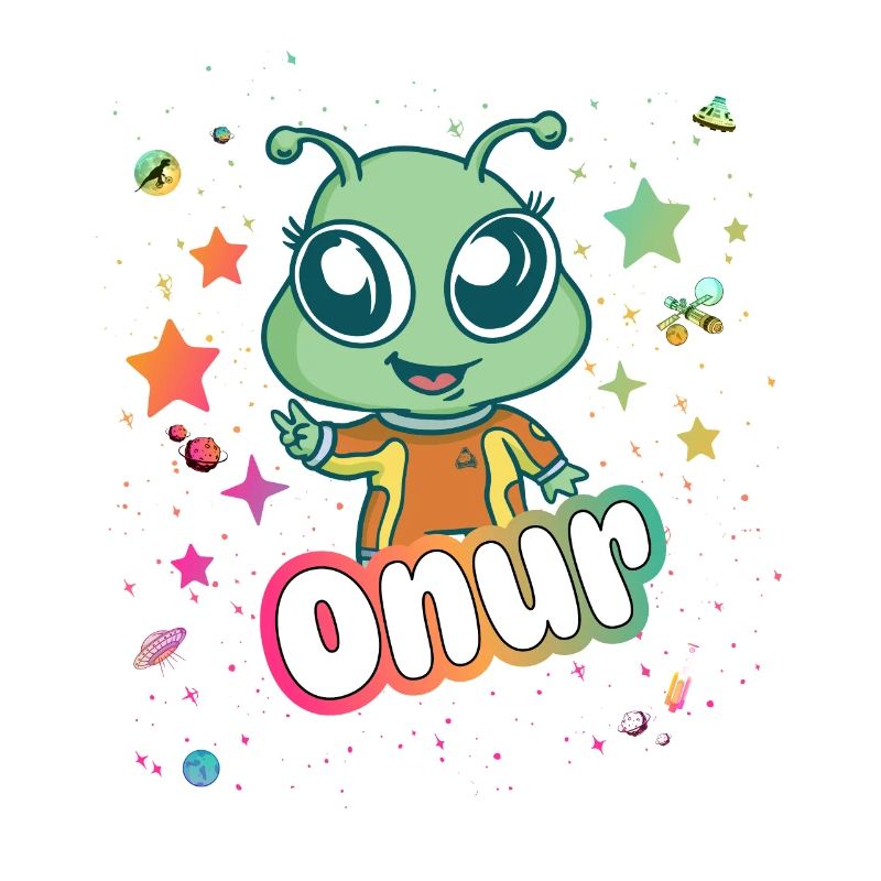 ONUR - Schöner Junge Name mit süßem Alien
