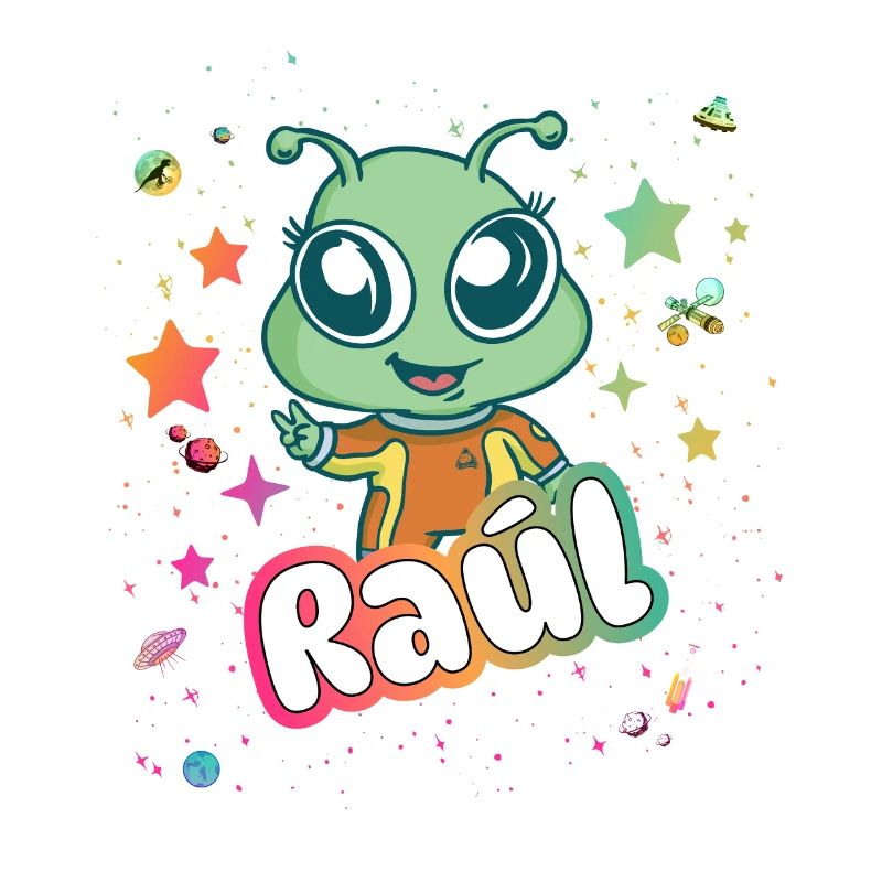 RAÚL - Schöner Junge Name mit süßem Alien