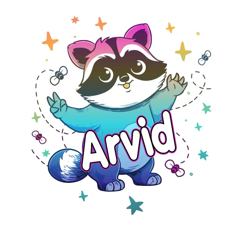 ARVID - Beau nom de garçon avec un raton laveur mignon