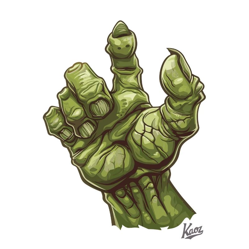 Massive grüne Ork- oder Oger-Monster-Hand