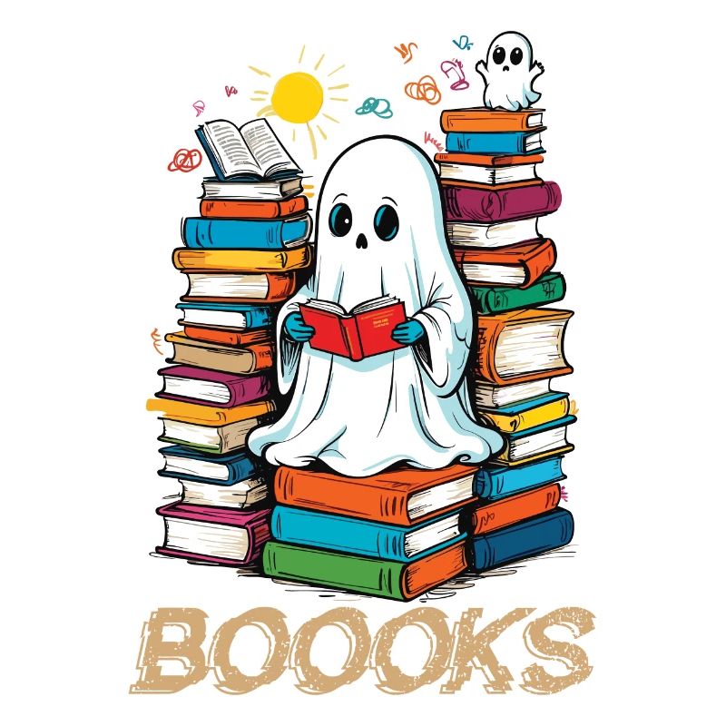 Cute Book Lover Ghost Funny Saying