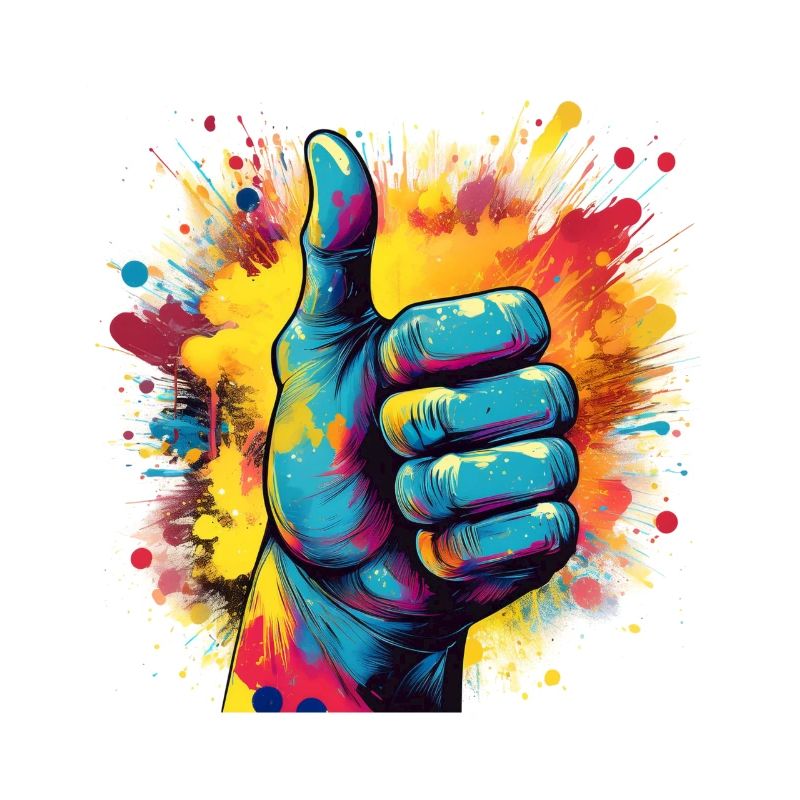 Thumbs Up Explosion – Bold Pop Art Design