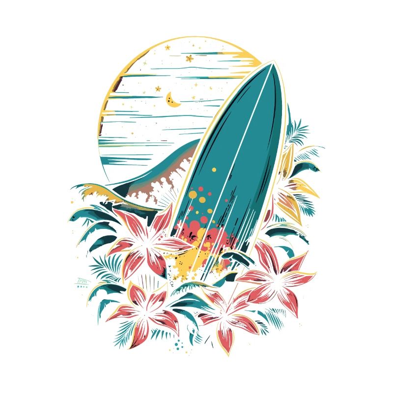 planche de surf dessin animé