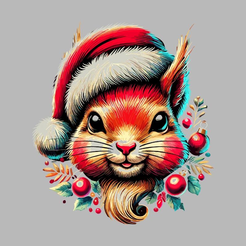 Christmas squirrel with cap