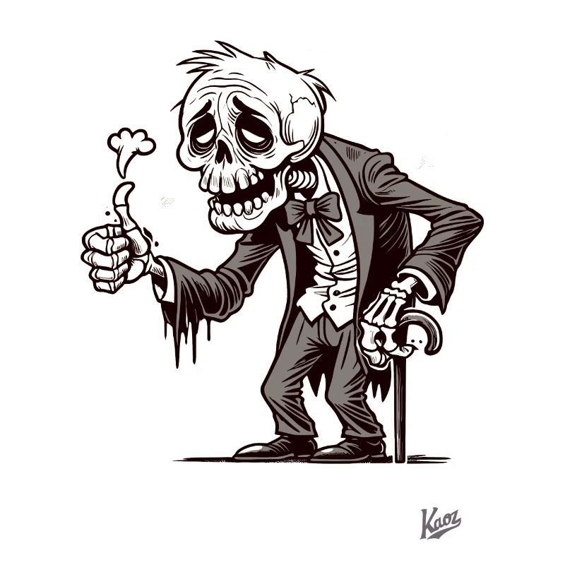 Growing old is a gift, thumbs up skeleton