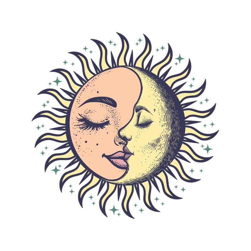 Boho Sun Moon Spirituality Sun Face