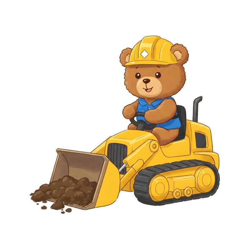Teddybär Bauarbeiter