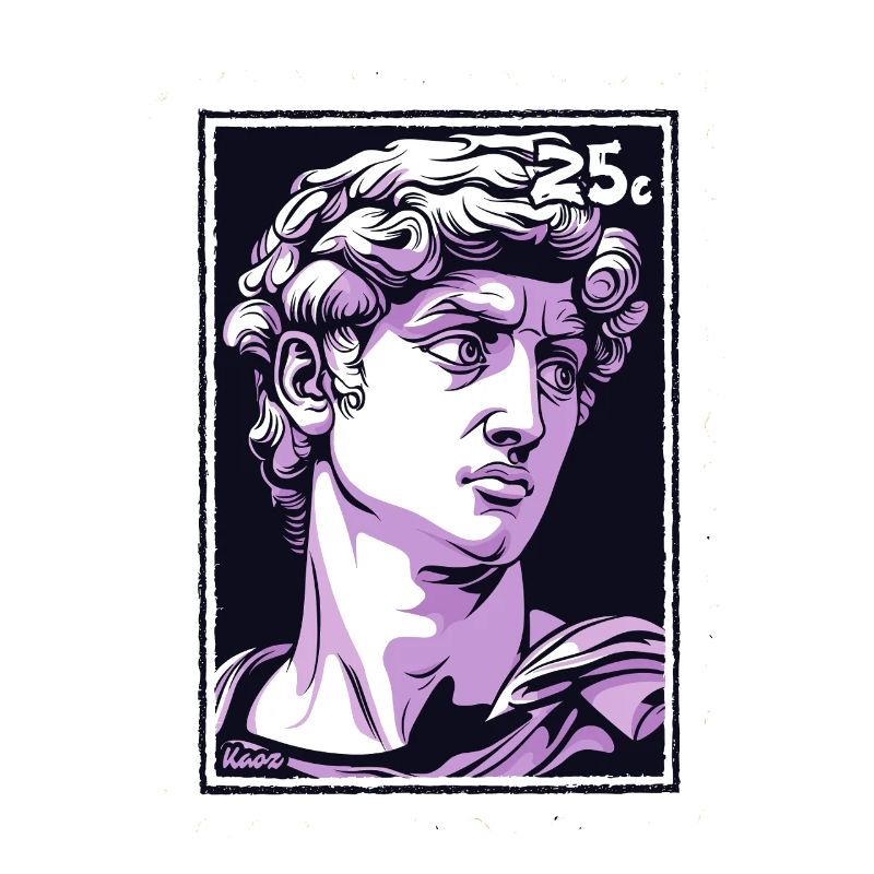 David de Florence Timbre-poste – Classique en violet