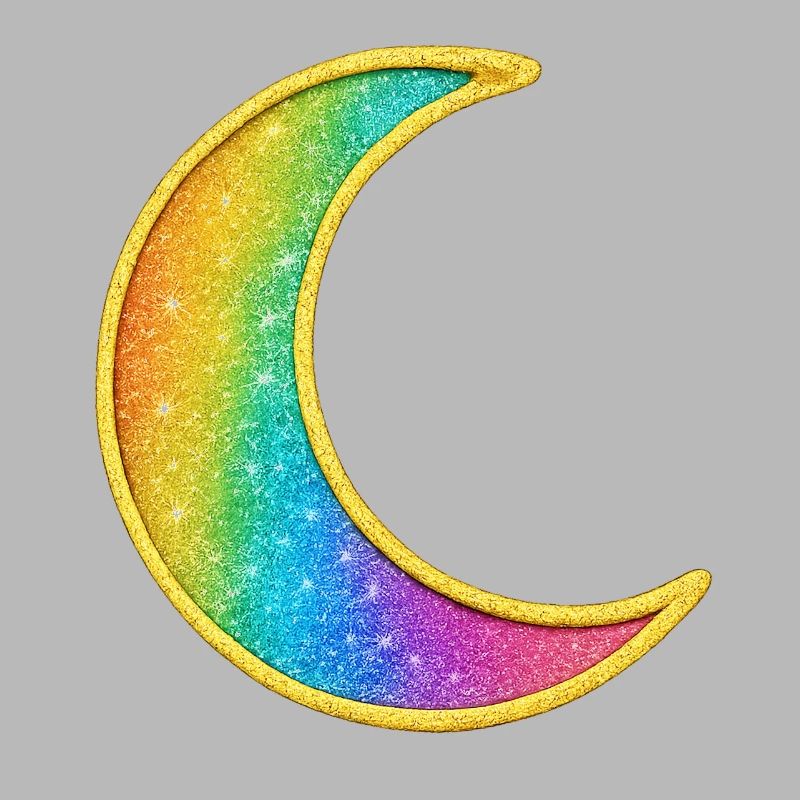 Regenbogen Mond Glitzer Design