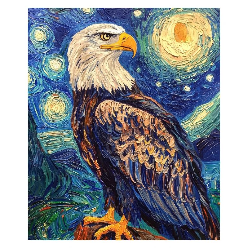 Eagle Bird Van Gogh Style Starry Night