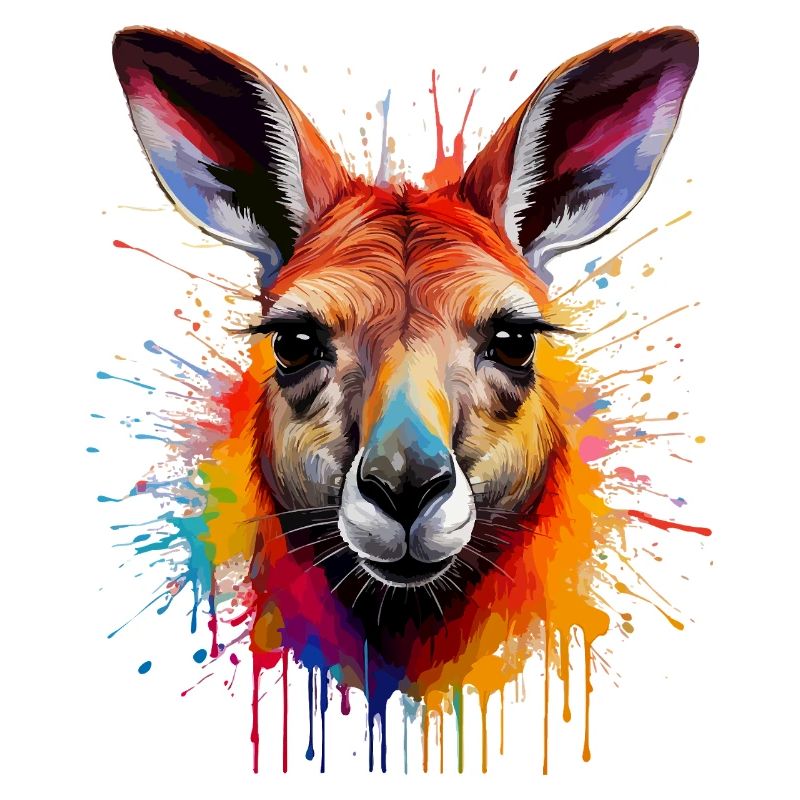 Känguru Farbexplosion Portrait
