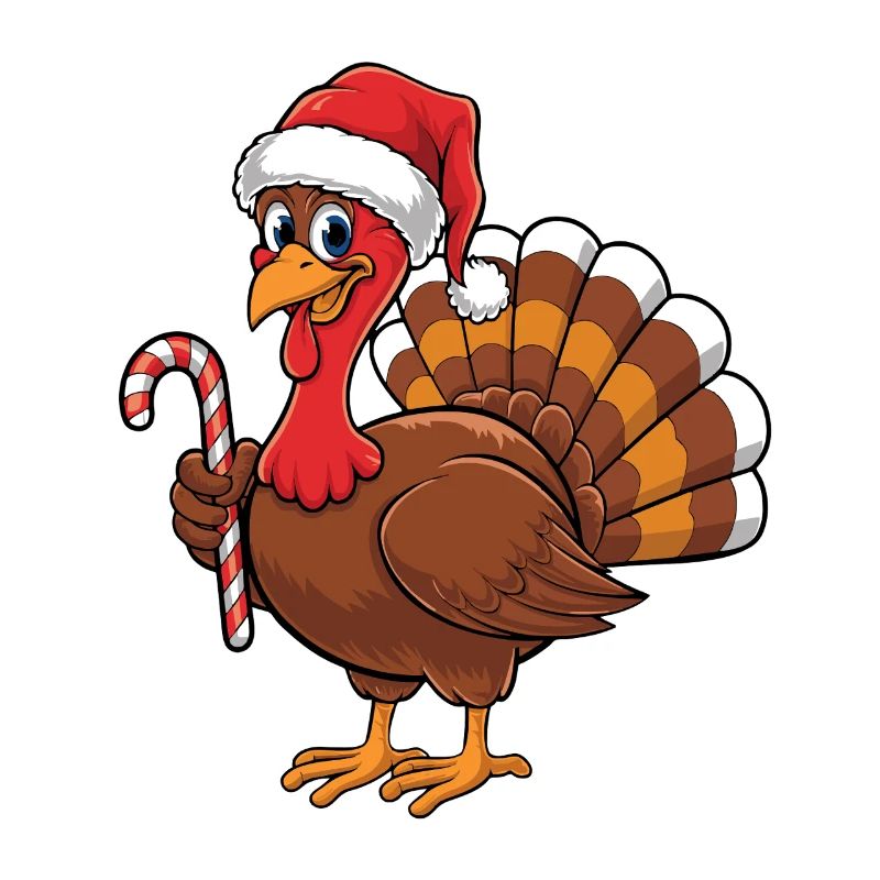 Turkey Dressed as Christmas Man
