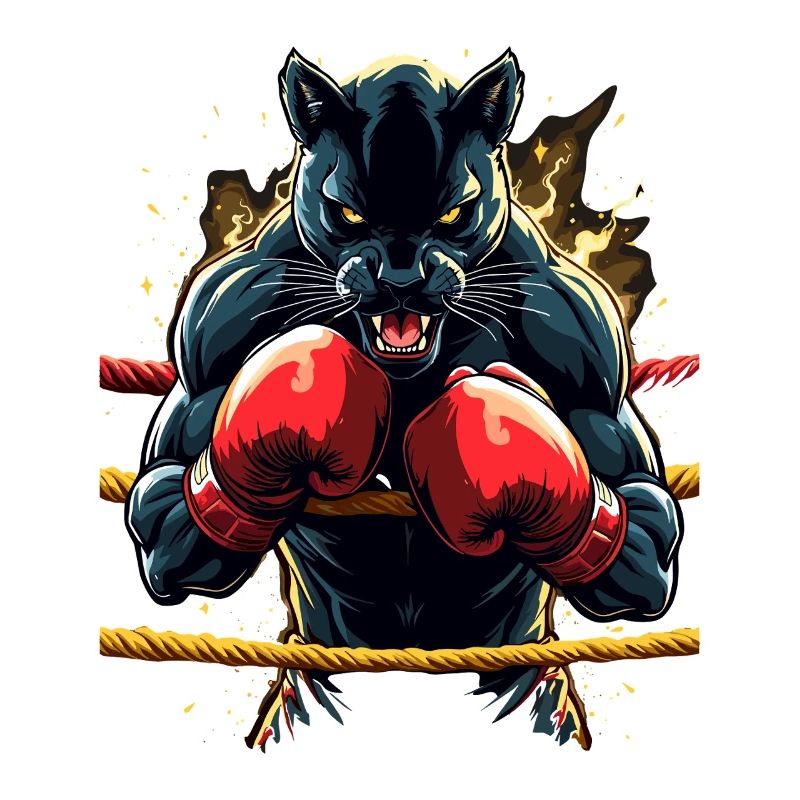 Kampfpanther im Boxring