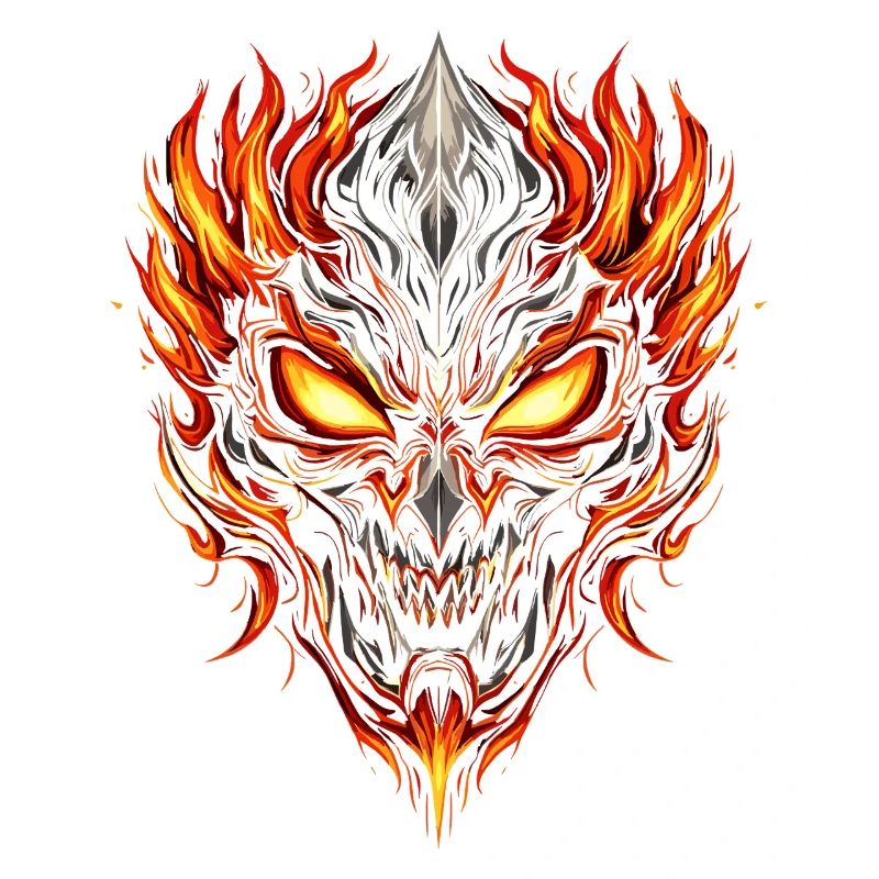 Fire Demon Mask Flame Cult