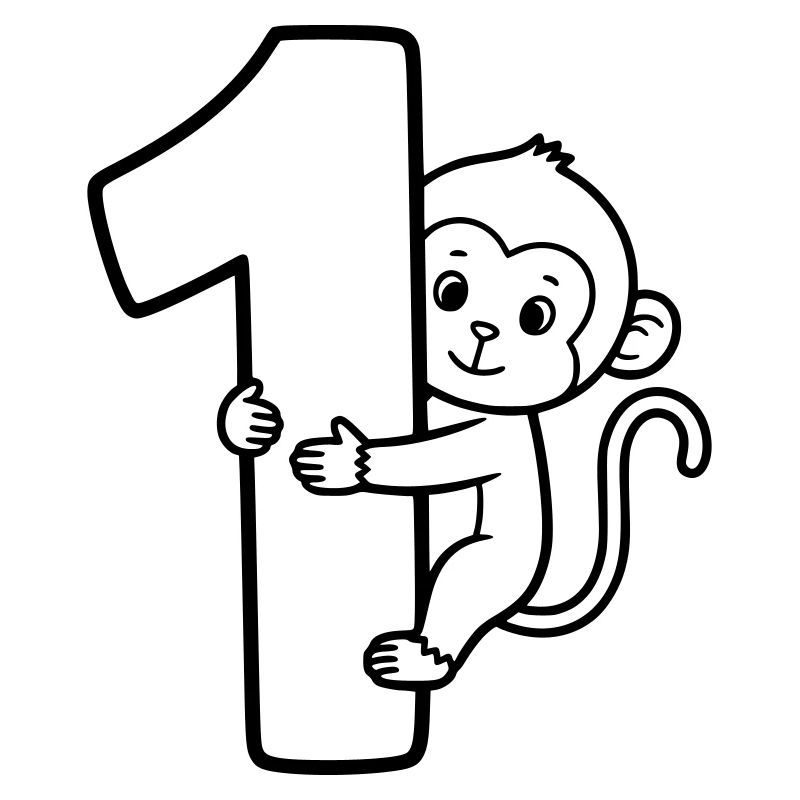 Singe drôle avec illustration de dessin animé numéro 1