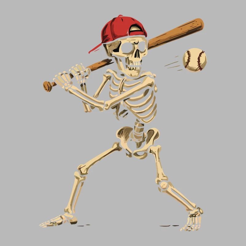Baseball Playing Skeleton