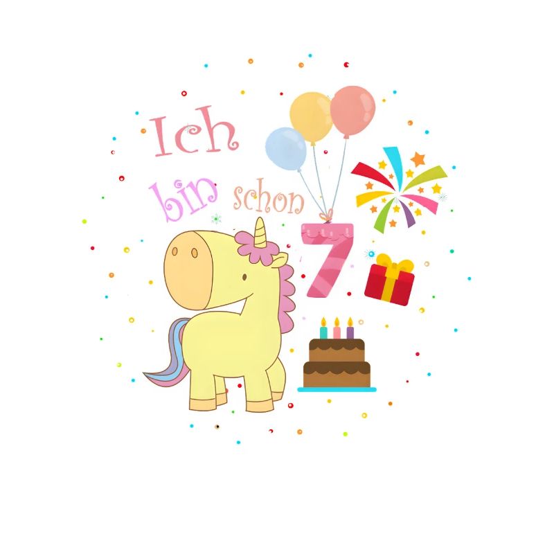 7. Geburtstag Einhorn – Ich bin schon 7 Mädchen