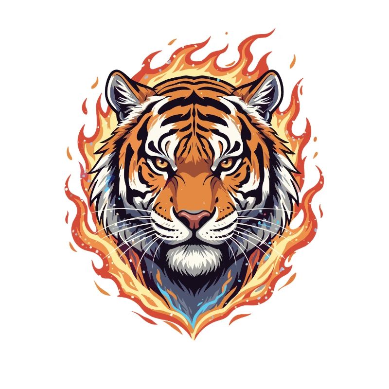 Flames Tiger Head