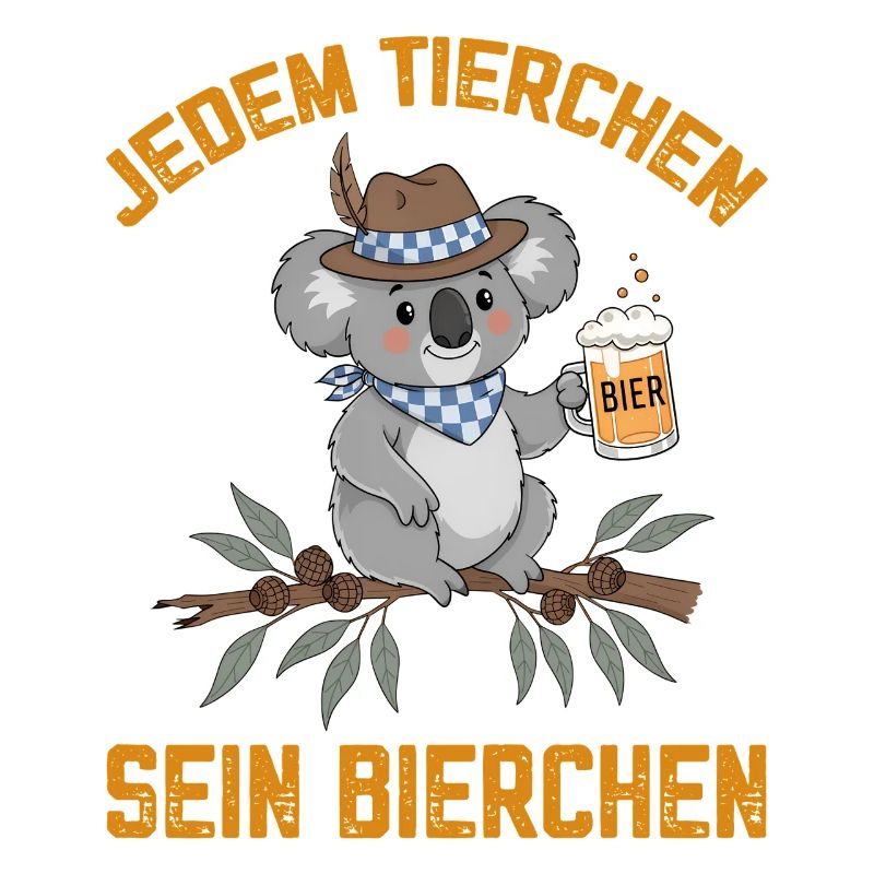 Jedem Tierchen sein Bierchen Koala Bär trinkt Bier