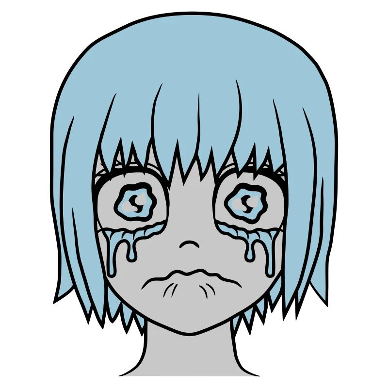 Visage de fille triste et malheureuse