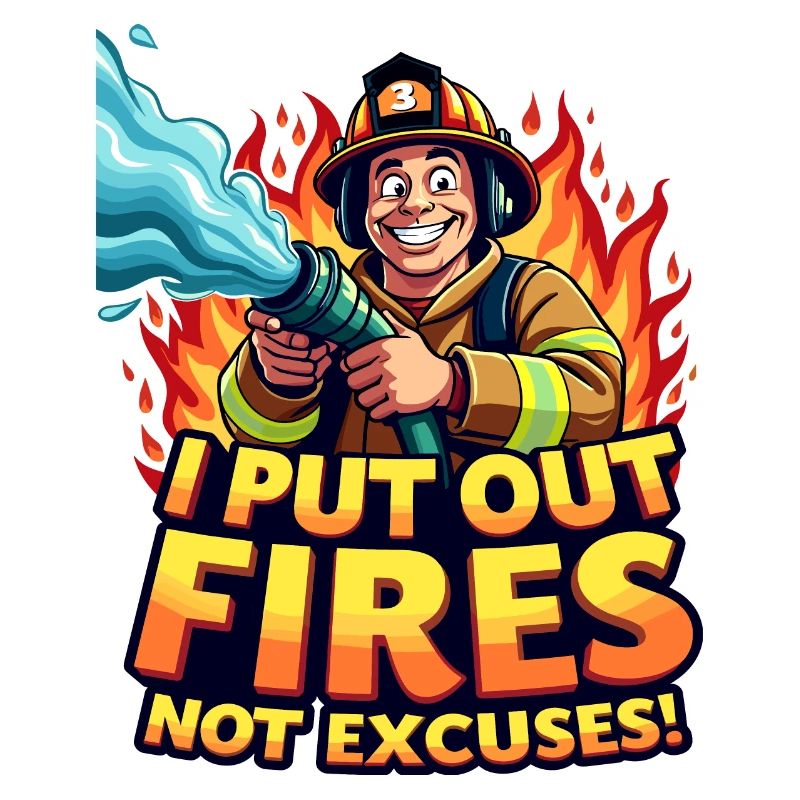 I Put Out Fires Not Excuses – Firefighter Artwork