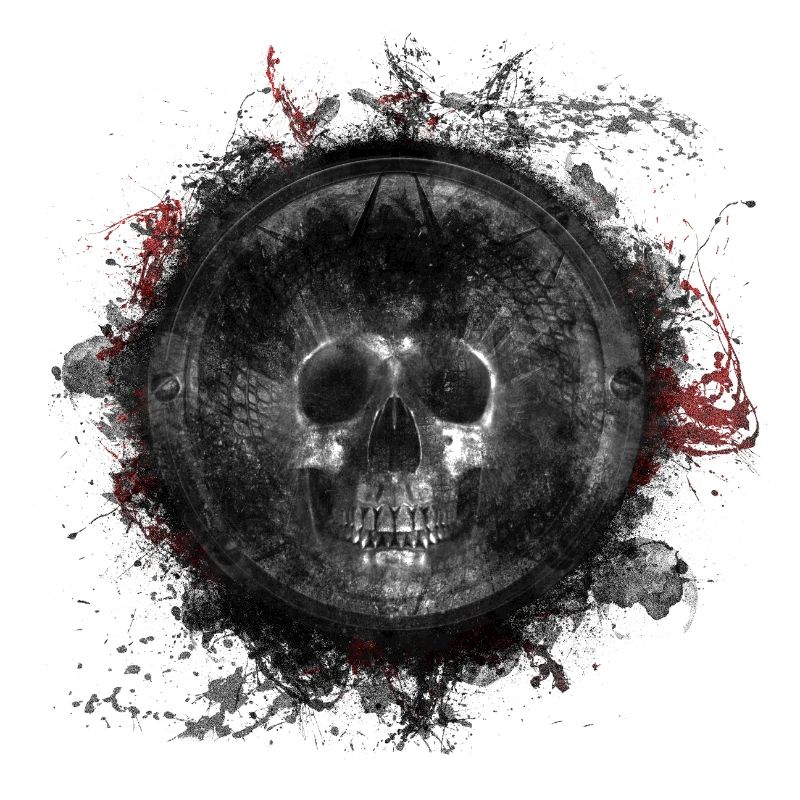 Crâne de mort gothique éclaboussures