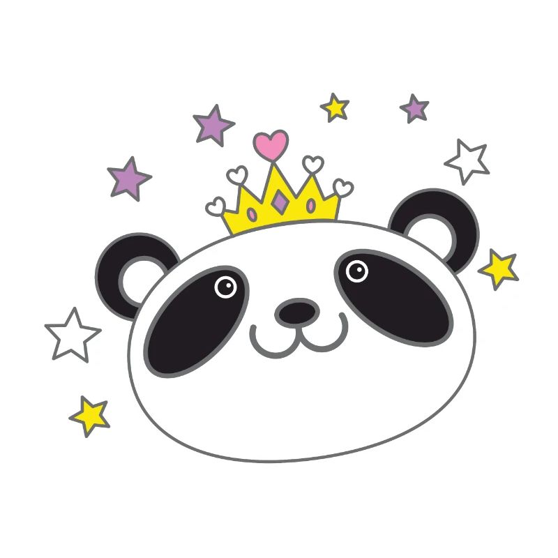 Panda Gesicht Krone in einer königlichen Krone
