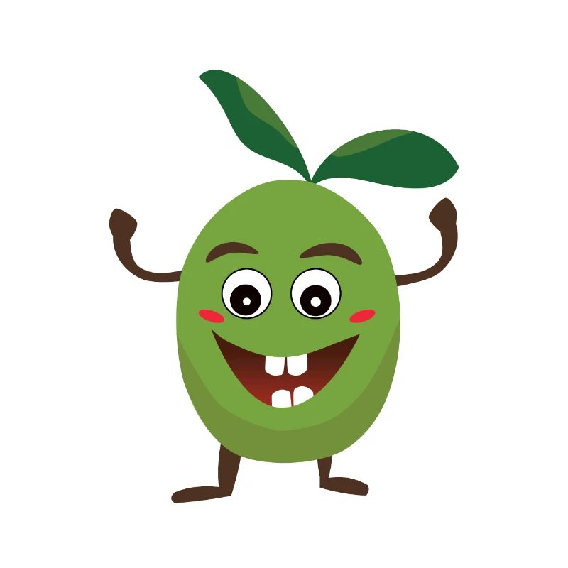 Olive vegan with a crazy and delicious expression