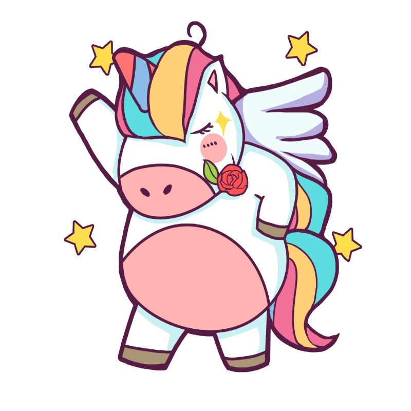 Dapping Einhorn - Dap Einhorn Tshirt mit Rose