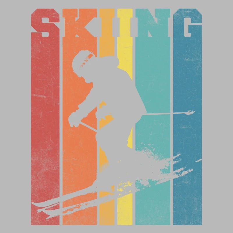 Ski palette couleurs rétro