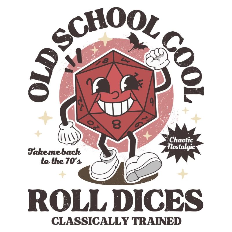 Donjons - Dragons old school roll dices rétro D20