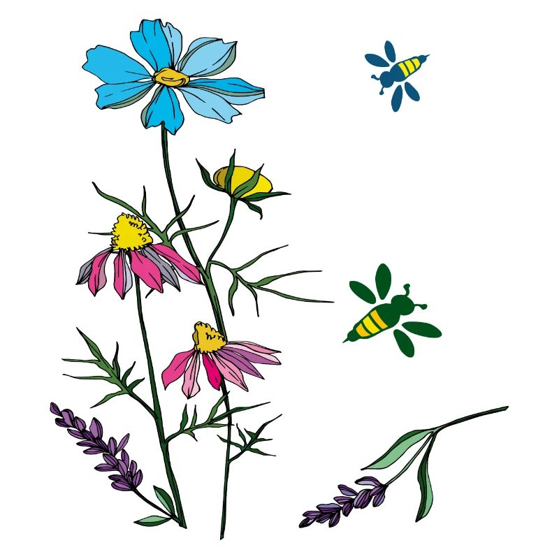 Herbs, chamomile, bees
