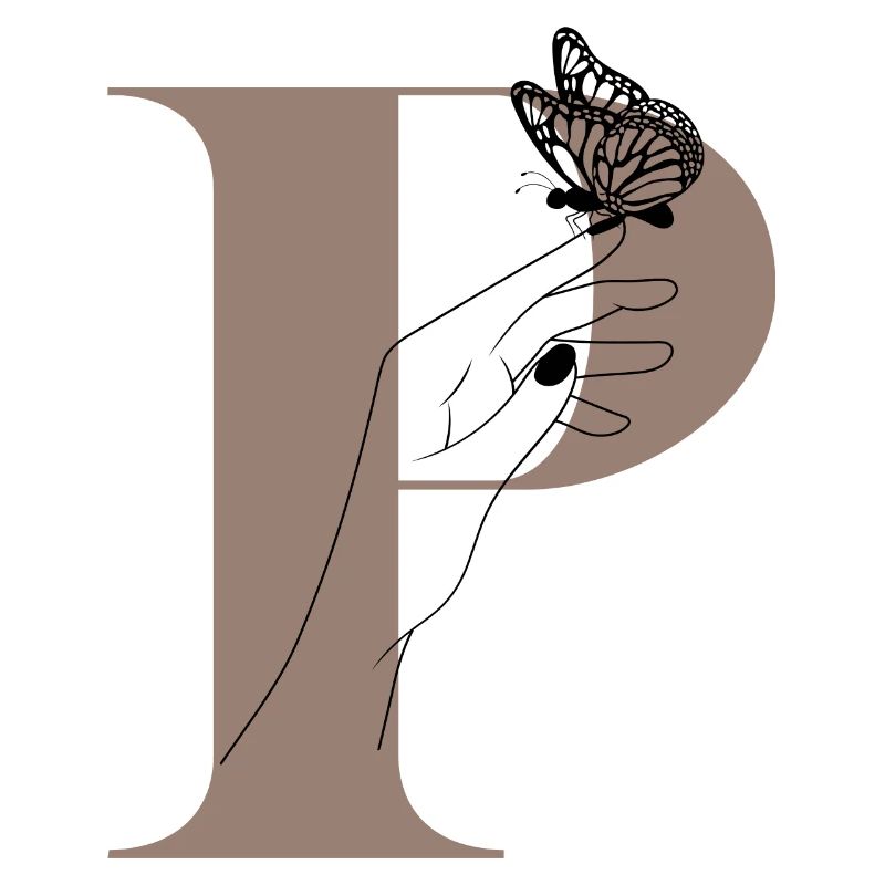 letter P Magic butterfly