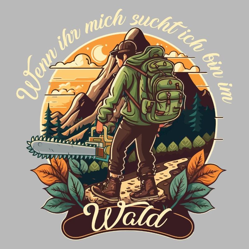 Ich bin im Wald Waldarbeiter Forstwirt Herren