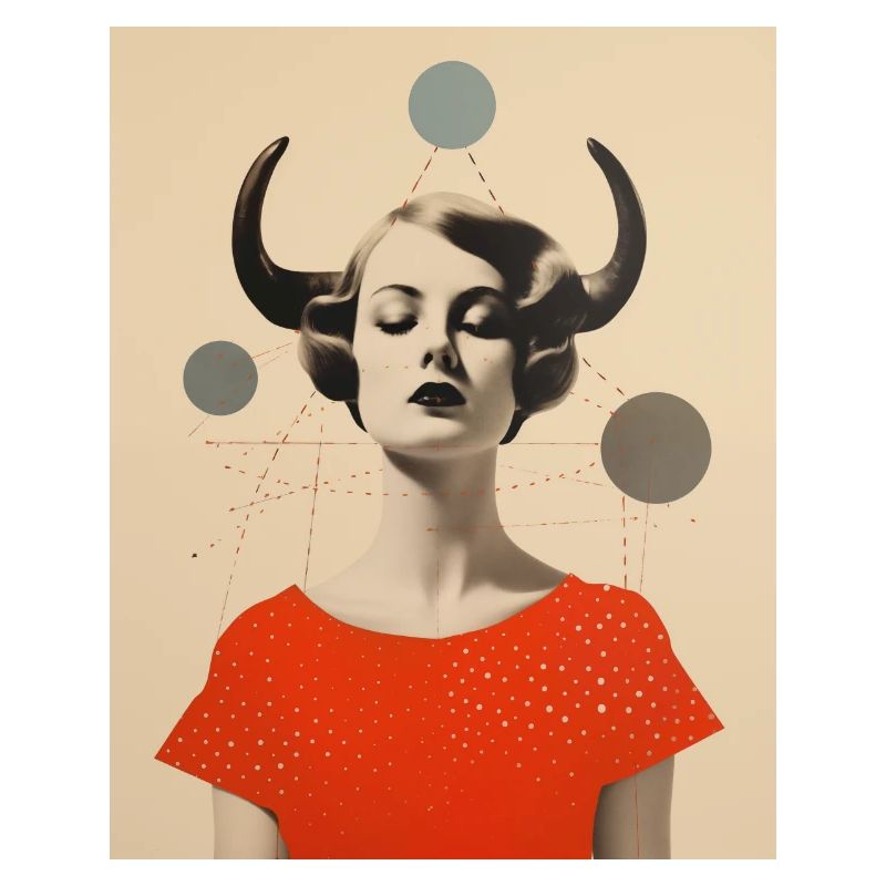 Taureau collage art astrologie