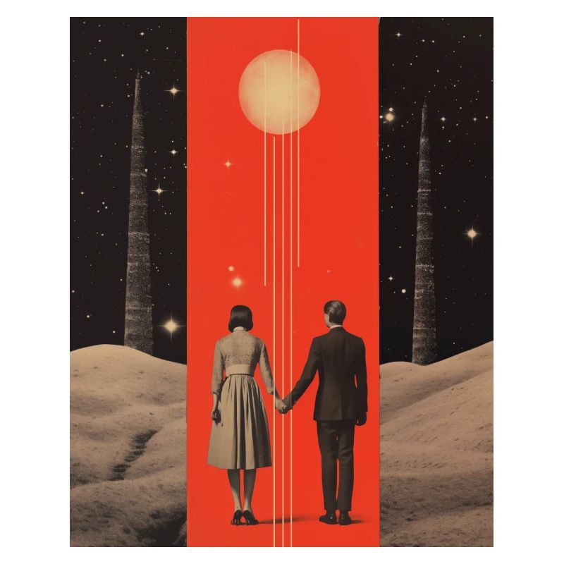 À la lune et au dos collage