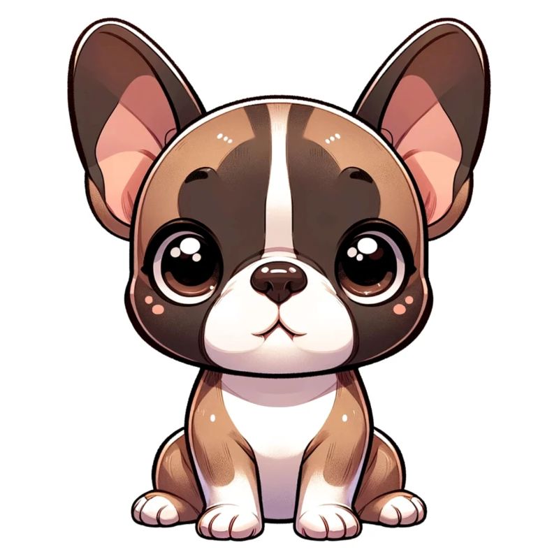 Illustration numérique de bouledogue français mignon