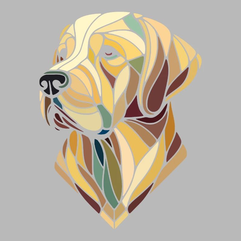 Labrador head, retriever, geometric art, polygon